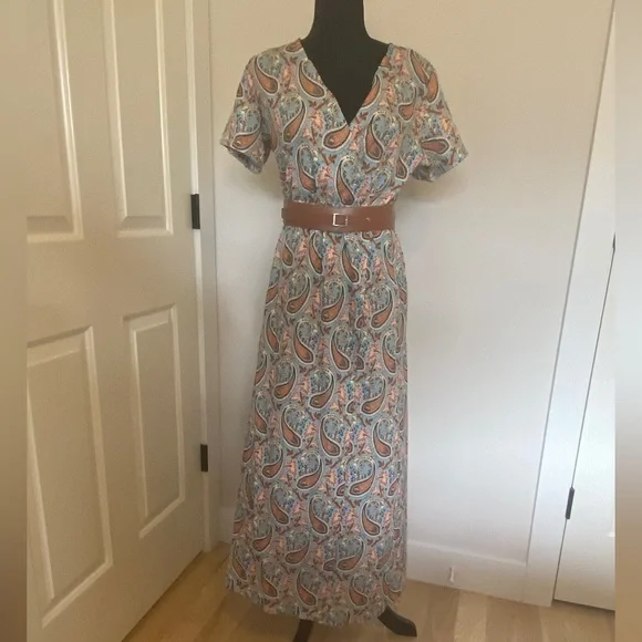 Dresses | Nwot Pretty Turquoise And Brown Boho Style Springsummer Dress  Size Medium | Poshmark